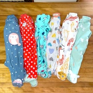 Bundle of 6 Carter’s newborn sleeper pajamas